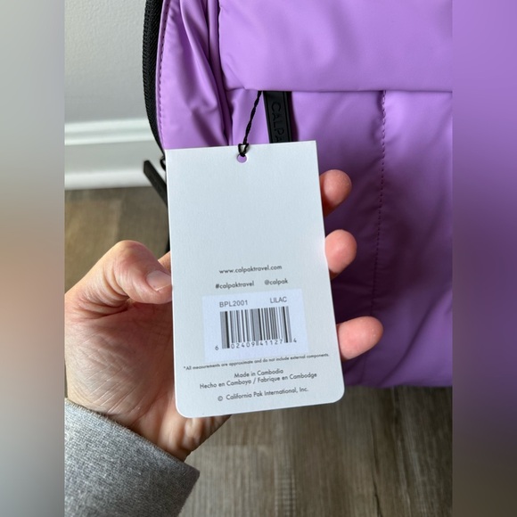 Calpak Backpack Luka 15 in Laptop Backpack Puffer Lilac Lavender Purple Bookbag